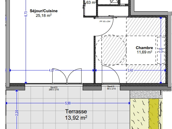 T2 Neuf en Rez-de-Jardin 42,69 m2 + Terrasse & Jardin Rési