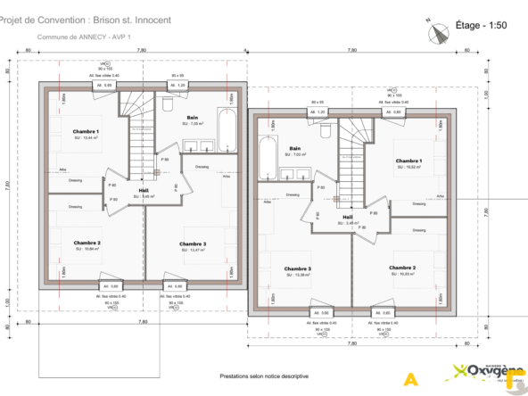 Maison mitoyenne 4 pièces - 90,66 m2- Brison Saint Innocent