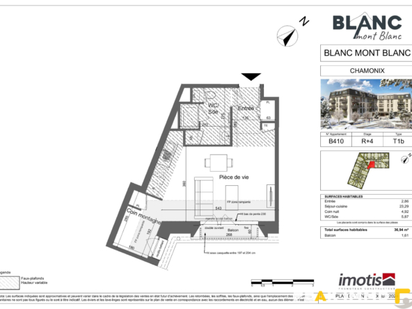 Appartement 2 pièces 37 m2 - Chamonix-Mont-Blanc
