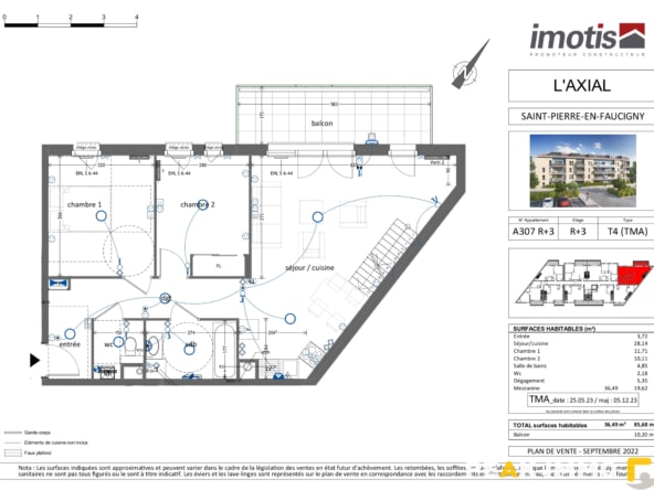 Appartement neuf 4 pièces duplex 86m2 - St Pierre en Faucign