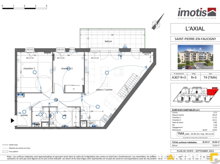 Appartement neuf 4 pièces duplex 86m2 - St Pierre en Faucign