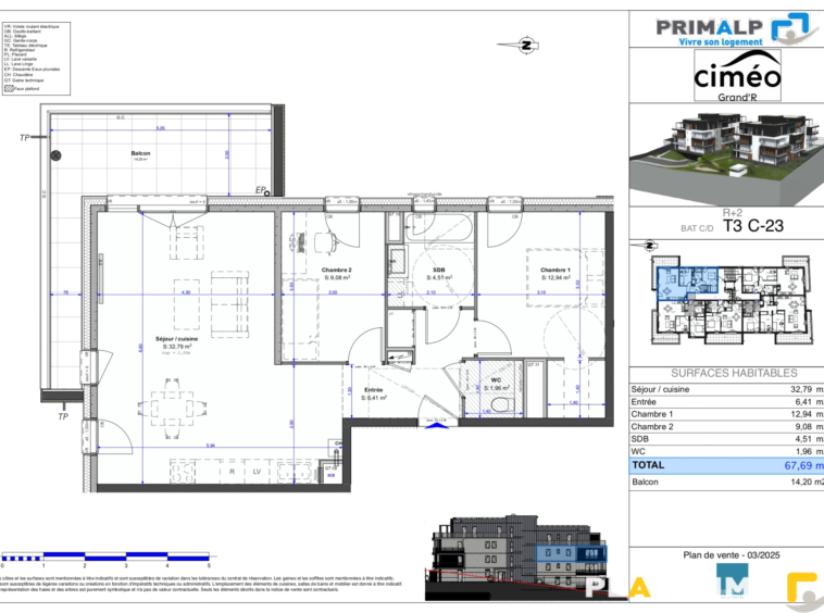 CIMEO - Appartement T3 avec balcon