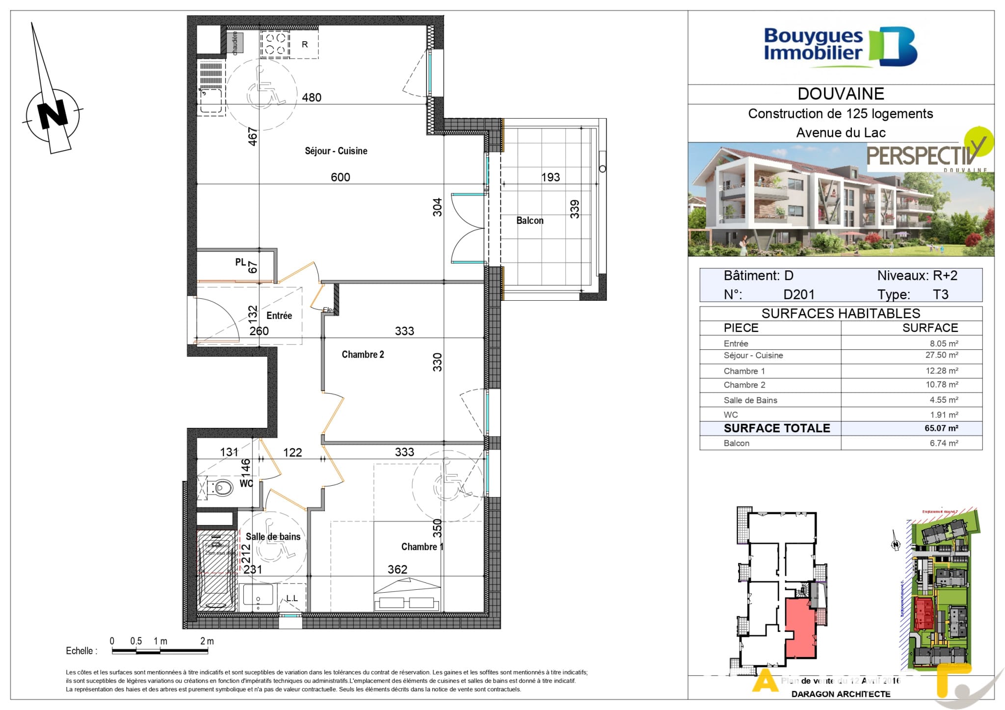 Appartement T3 - 65,07m2 - 74140 Douvaine