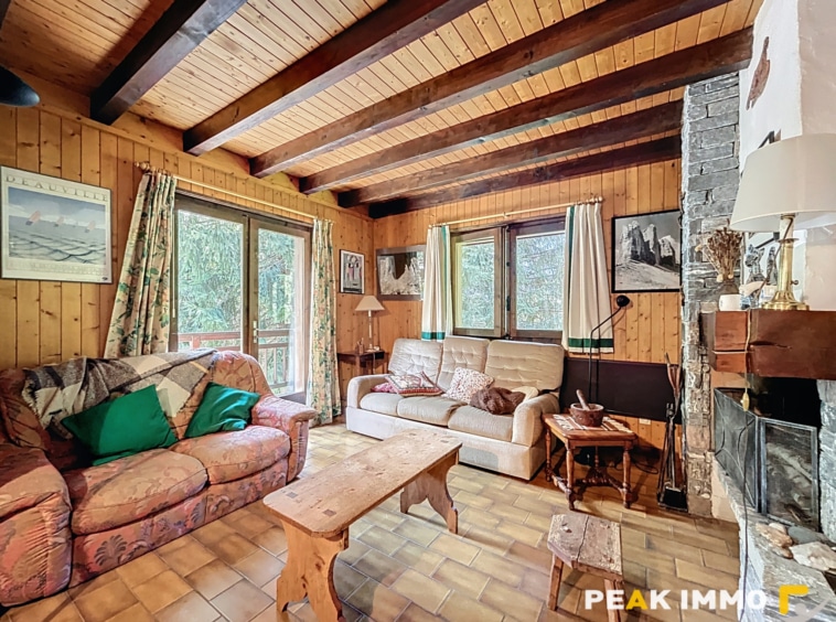 Beau chalet traditionnel entouré de nature.