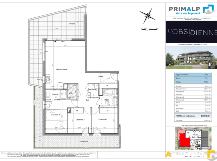 Appartement 4 pièces - 88.74 - Annecy-le-vieux