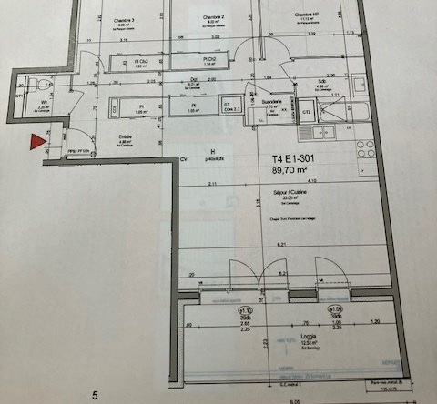 4 pièces, 89,70 m2, BARBERAZ