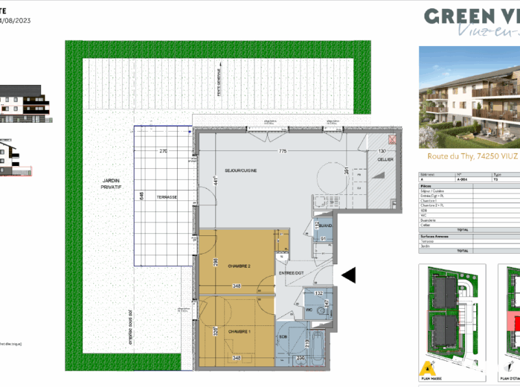 À louer   Appartement T3 neuf avec jardin à Viuz-en-Sallaz