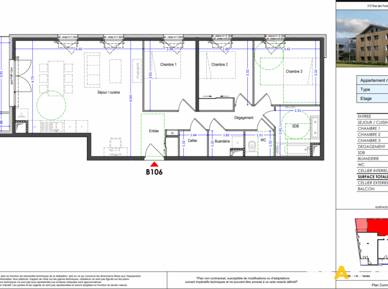 Appartement T4 R+1 de 86 m2 Centre de Doussard