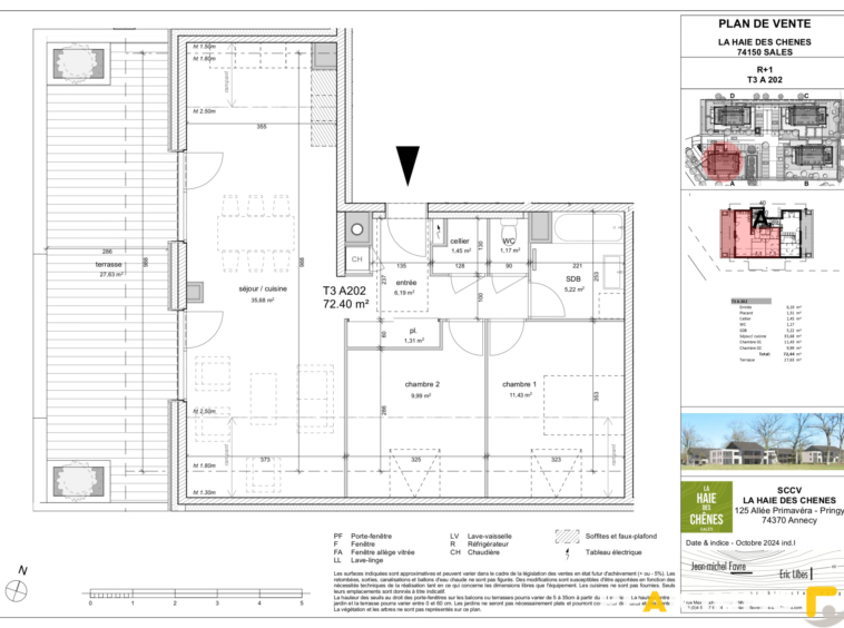 Appartement T3 - 72.40 m2 - Sales