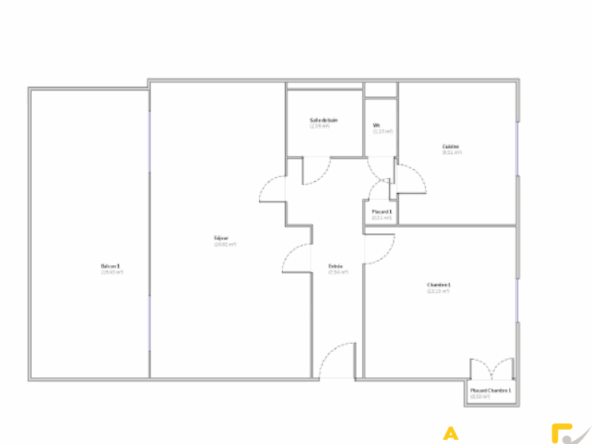 Appartemen 2 pièces meublé - 59,82 m2- ANNEMASSE