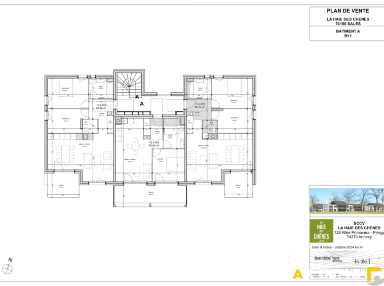 Appartement T3 avec balcon - 66.60 m2 - Sales