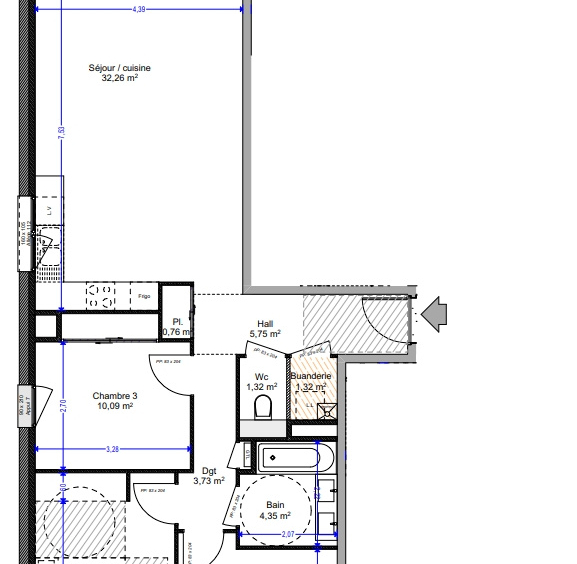T4 Neuf de 82,28 m2 avec balcon   Résidence Les Roches   VIU