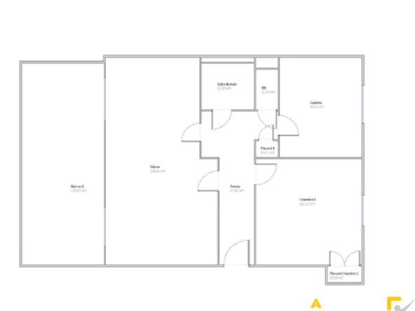 Appartemen 2 pièces meublé - 59,82 m2- ANNEMASSE