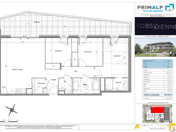 Appartement 4 pièces - 83.90 m2 - Annecy-le-vieux