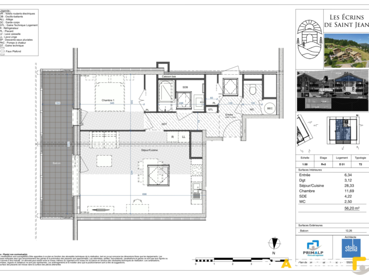 Appartement T2 neuf - 56.20 m2 - Les Ecrins de Saint-Jean