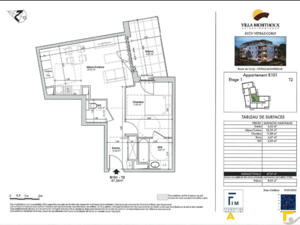 VETRAZ-MONTHOUX   Appartement T2 très récent à louer, proche