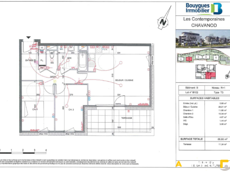 Appartement 3 pièces - 66.93 m2 - Chavanod