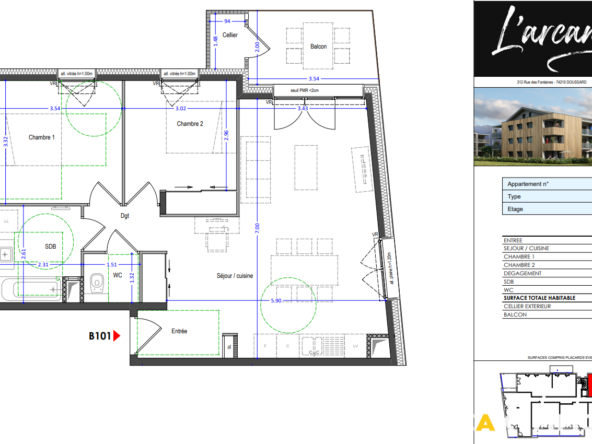 À vendre   T3 premier étage avec ascenseur en plein centre d