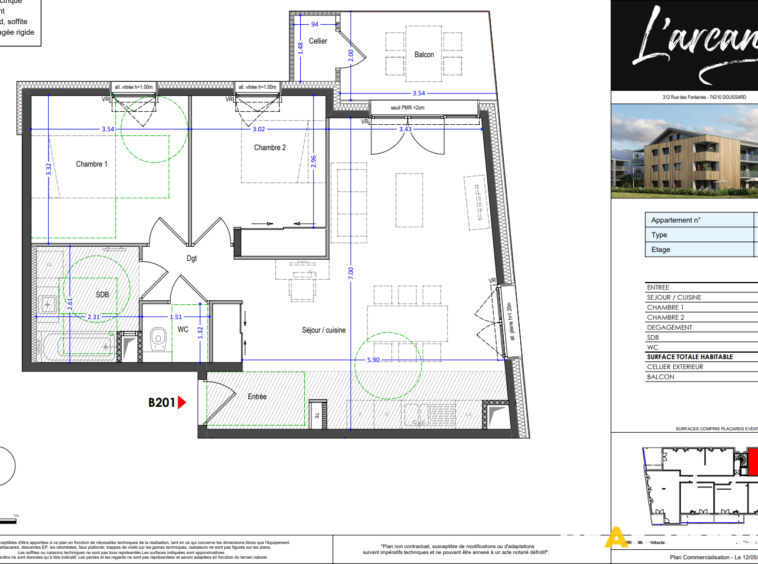À vendre   T3 deuxième étage avec ascenseur en plein centre