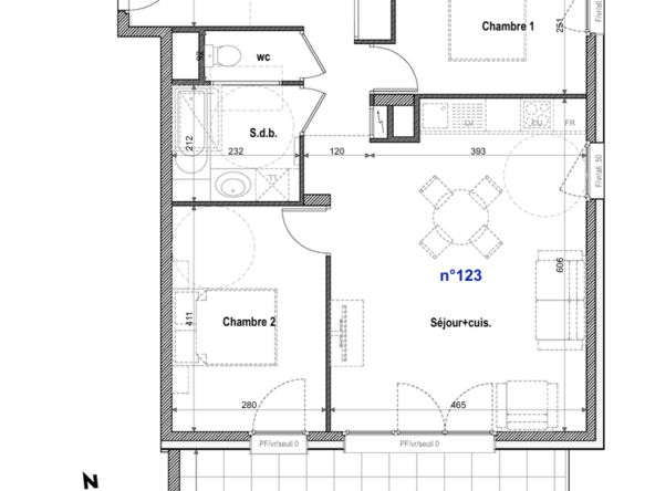 Neuf - T3 - 63.11 m2 - place de parking- FAVERGES Centre