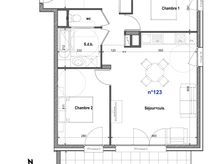 Neuf - T3 - 63.11 m2 - place de parking- FAVERGES Centre