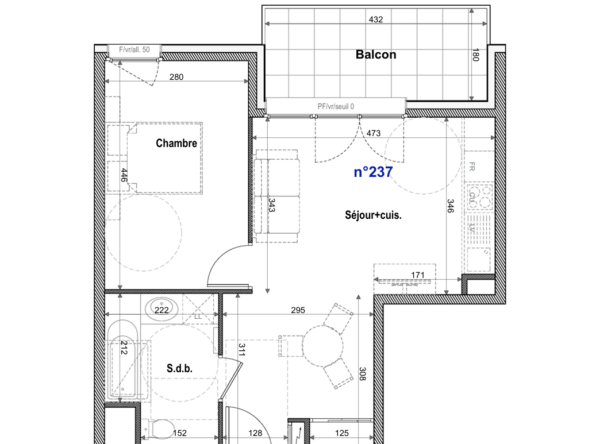Neuf - T2 43.63 m2 - place de parking- FAVERGES Centre