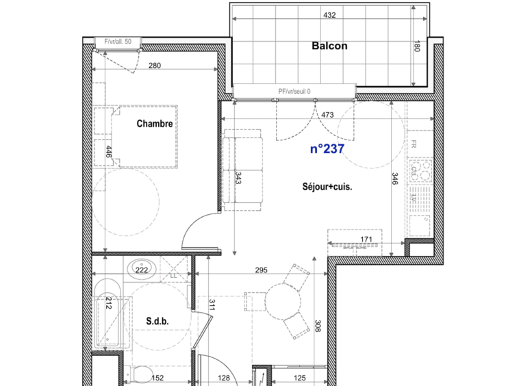 Neuf - T2 43.63 m2 - place de parking- FAVERGES Centre