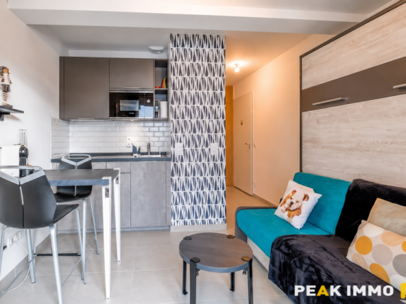 A VENDRE STUDIO MEUBLÉ EN REZ-DE-JARDIN AVEC GRAND GARAGE A