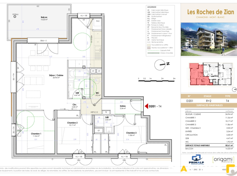 Appartement neuf 4 pièces 85.61 m2 - Chamonix-Mont-Blanc - D