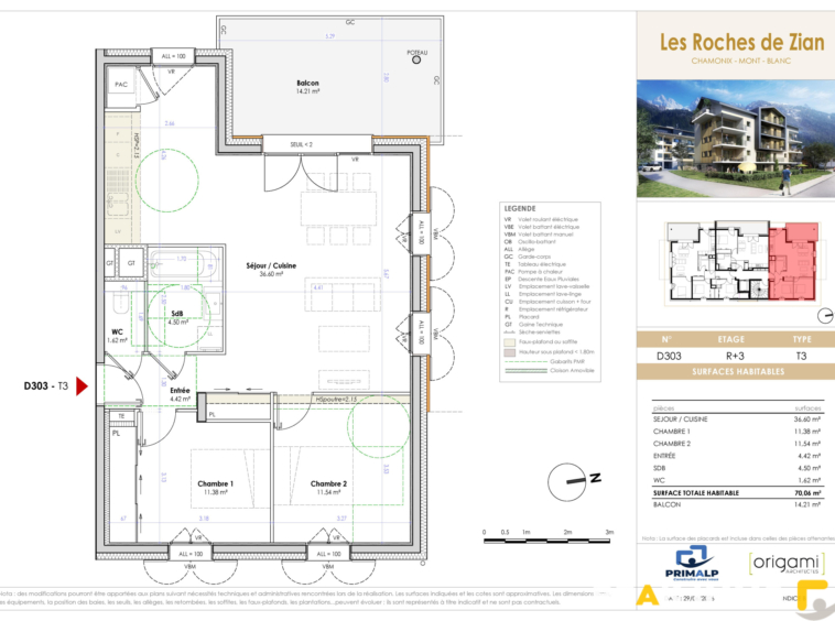 Appartement neuf 3 pièces 70.06 m2 - Chamonix-Mont-Blanc - D