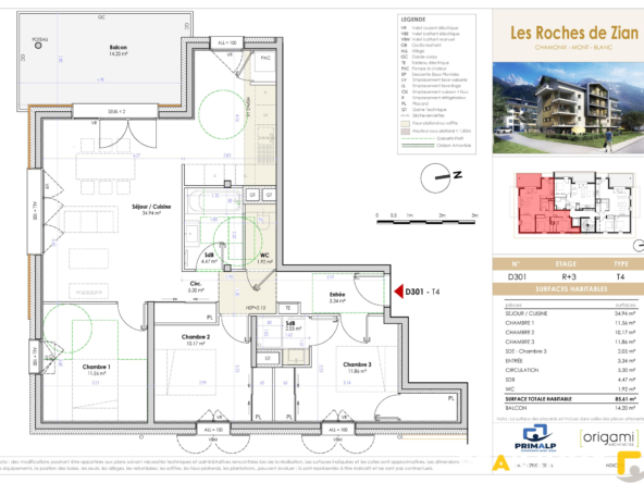 Appartement neuf 4 pièces 85.61 m2 - Chamonix-Mont-Blanc - D
