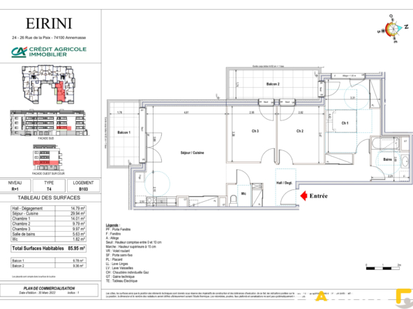 Appartement - 4 pièces - 85.95m2