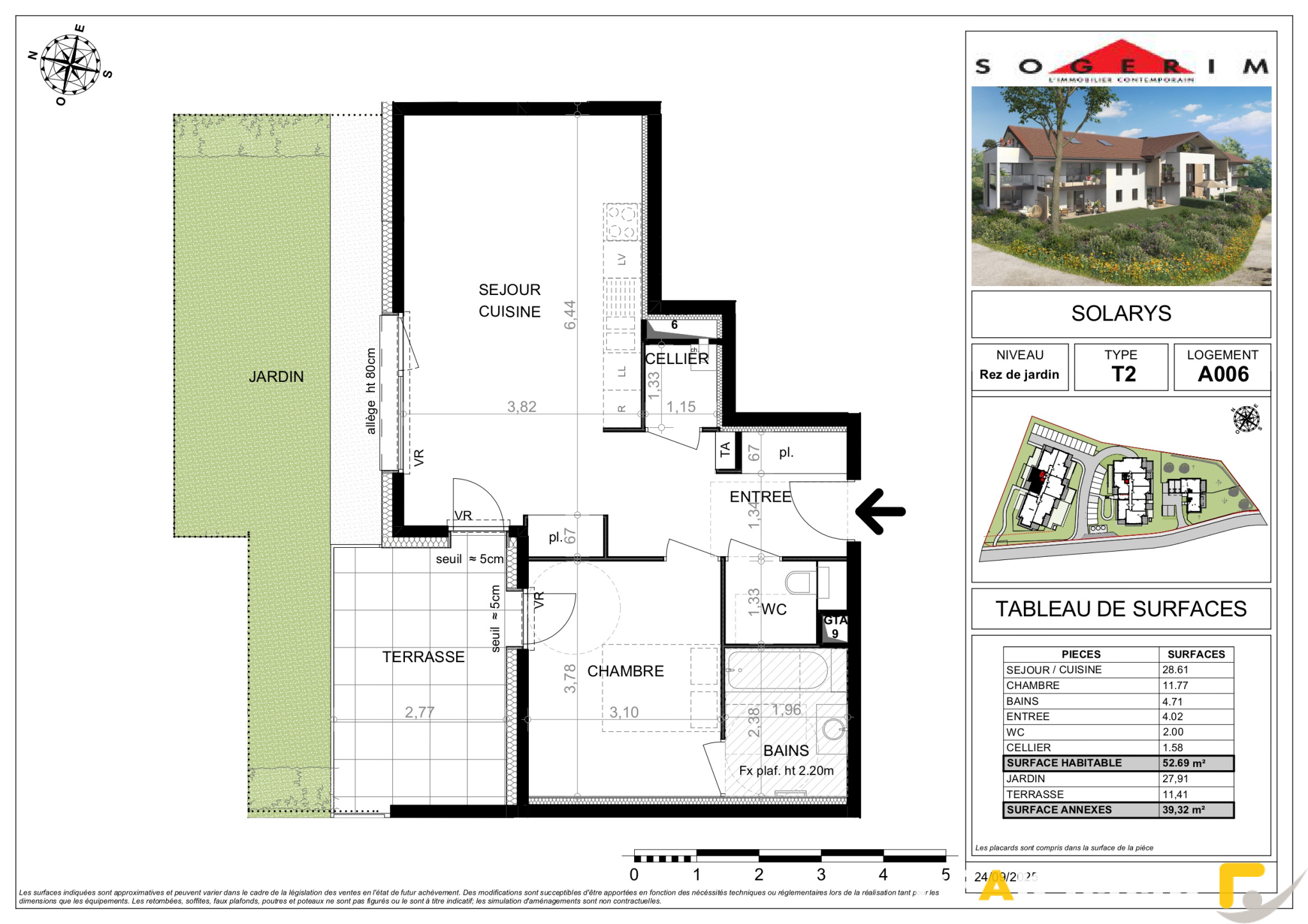 LOGEMENT NEUF - Appartement T2 en rez de jardin