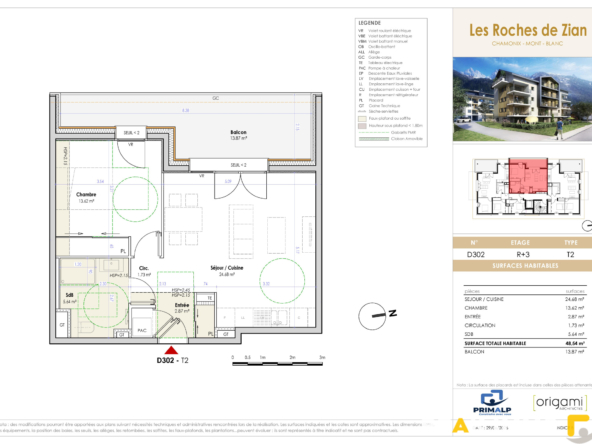 Appartement neuf 2 pièces 48.54 m2 - Chamonix-Mont-Blanc - D