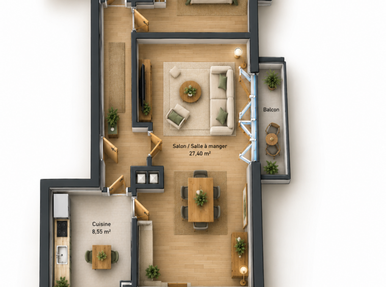 Appartement T2 de 54m2 centre de Faverges